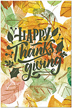 Thinking of you and sending best wishes for a happy Thanksgiving. Leaf Splash Postcard D1687P-BB